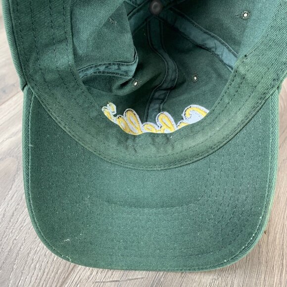 Cabelas Outdoor Hat Green With Front Spell Out Logo Strap Back One Size Cap - Picture 8 of 8